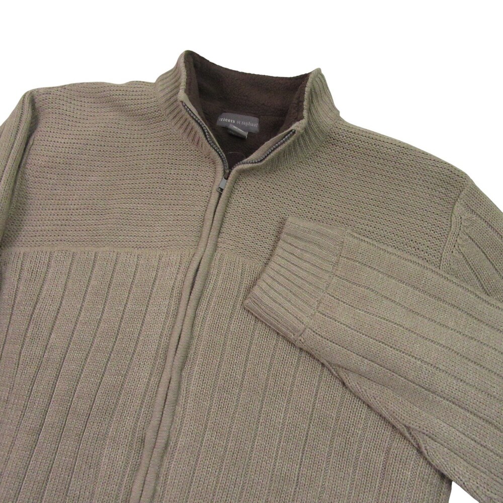 Vintage Tricots St Raphael Mens Full Zip Cardigan Sweater XXL‎ Beige Acrylic